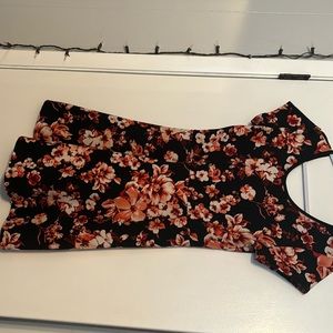 Black, red, and white short dress